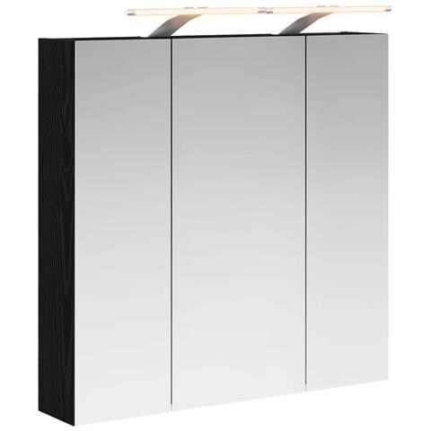Mobiletto per specchio da bagno Rovere Nero 70 x 14,5 x 70 cm - Foto 1