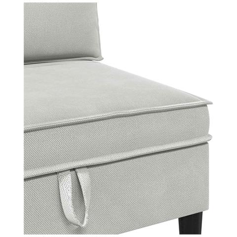 Set di mobili per il soggiorno 4 pcs Grigio chiaro Tessuto - Foto 8