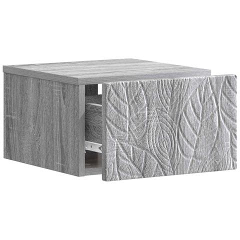 Mobiletto da notte a muro Sonoma grigio 49 x 34,5 x 20 cm - Foto 2
