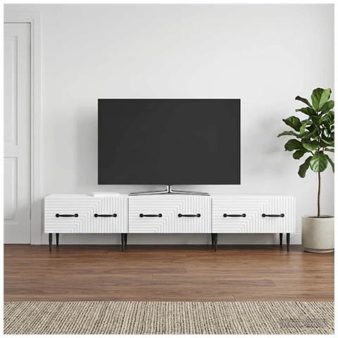 Mobile TV Bianco 147 x 34,5 x 30 cm Legno ingegnerizzato - Foto 2