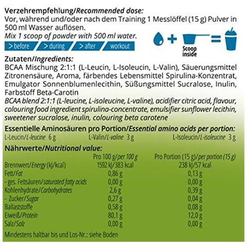 Nutri + Polvere Bcaa Vegan, 300 G Dose - Foto 3