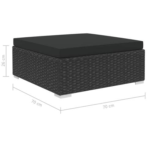 Set Divani da Giardino 8 pz con Cuscini in Polyrattan Nero - Foto 2