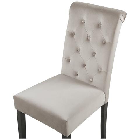 Set Di 2 Sedie Da Pranzo In Velluto Taupe Con Anello Velva Ii - Foto 16