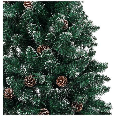 Albero di Natale Sottile con Legno Vero e Neve Verde 150 cm - Foto 2