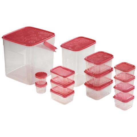 00111468 recipiente per cibo Set Rosso, Trasparente 18 pz - Foto 2
