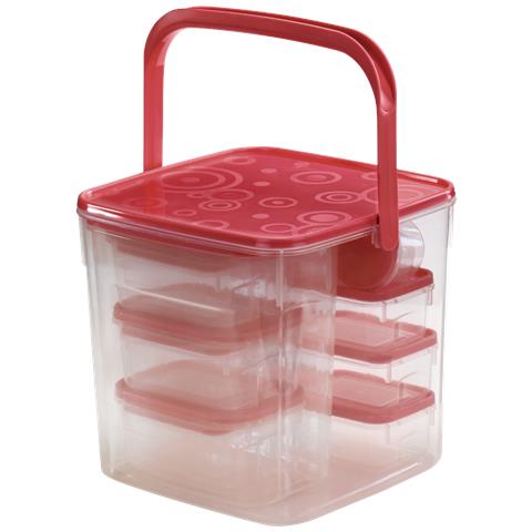 00111468 recipiente per cibo Set Rosso, Trasparente 18 pz - Foto 1