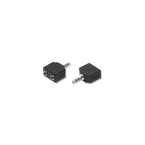 Sdoppiatore adattatore spina jack maschio 3,5 m + 2 prese jack 3,5 femmina - Foto 1