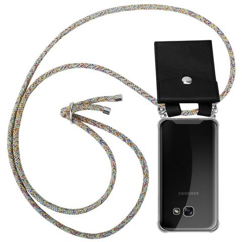Catena Di Telefoni Cellulari Compatibile Con Samsung Galaxy A5 2017 In Rainbow - Coperchio Protettivo In Silicone Con Anelli D'argento, Cinturino In Corda E Custodia Staccabile - Foto 1