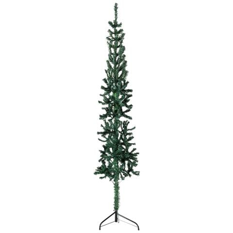 Albero Natale Artificiale Sottile a Metà Supporto Verde 210 cm - Foto 1