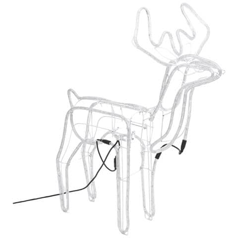 Figura Natale Renna Testa Mobile Bianco Freddo 76x42x87 cm - Foto 2