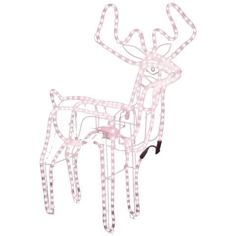 Figura Natale Renna Testa Mobile Bianco Freddo 76x42x87 cm - Foto 1