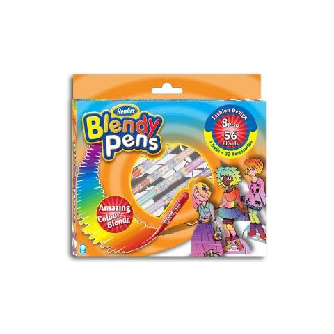 Penne Blendy Modello Fashion Design - Venteo - 8 Penne - Riutilizzabili - Creativo Per Bambini - Da 3 Anni - Kit Da Colorare - Figure 3d - Foto 1