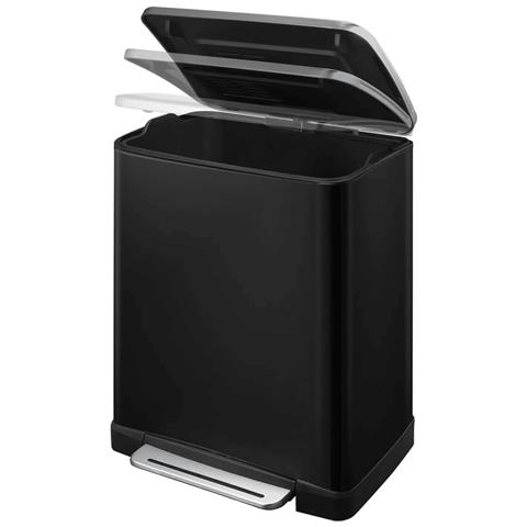 Pattumiera A Pedale E-cube 50 L Nero Opaco - Foto 3