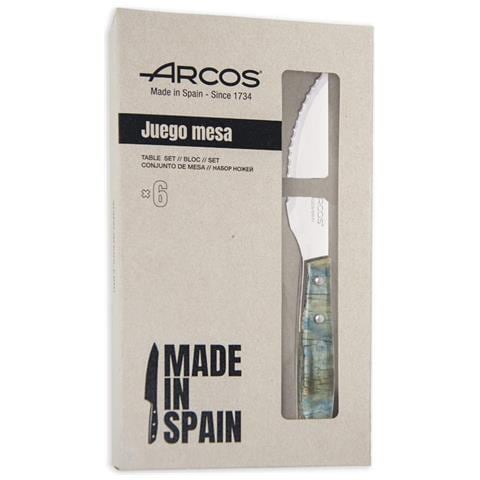 Set Di 6 Pezzi Di Coltello Da Taglio In Legno Di Pioppo, Tinta Blu, Compressa - Foto 1