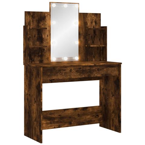 Toeletta Con Luci Led Rovere Fumo 96x40x142 Cm - Foto 1