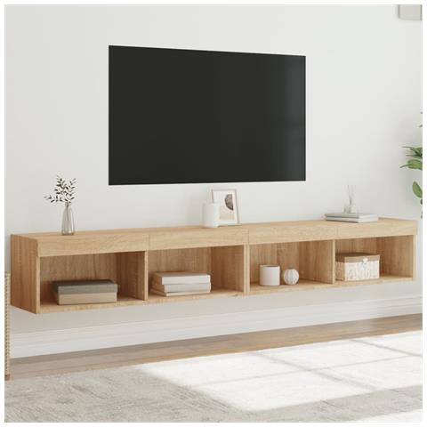 Mobili Tv Con Luci Led 2pz Rovere Sonoma 100x30x30 Cm - Foto 1