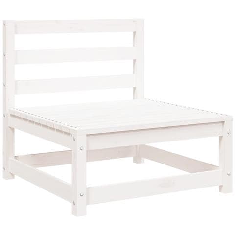 Divano Giardino Senza Braccioli Bianco 70x70x67cm Massello Pino - Foto 2