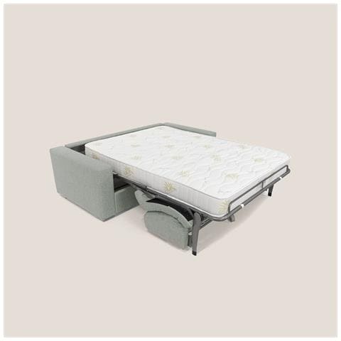 Nixon Divano letto matrimoniale con materasso 20 cm in tessuto impermeabile T03 200 cm (mat. 140x197) grigio chiaro - Foto 3