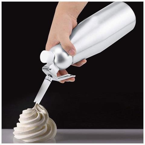 Montalatte Sifone Professionale In Alluminio 500 Ml Schiuma Per Panna Montata - Foto 1