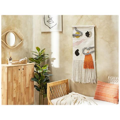 Decorazione Da Parete In Tessuto Kalat Rettangolare Cotone Multicolore - Foto 1