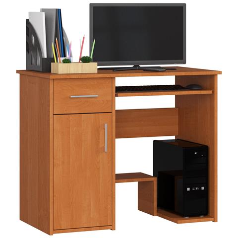 Scrivania per computer JAY, 1 anta e 1 cassetto, 90x50x74 cm, Colore Ontano - Foto 1
