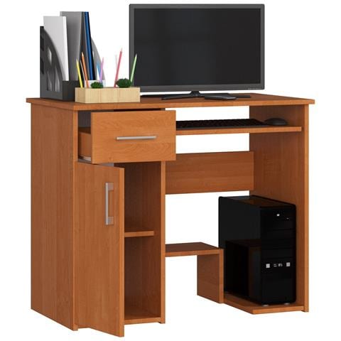 Scrivania per computer JAY, 1 anta e 1 cassetto, 90x50x74 cm, Colore Ontano - Foto 2