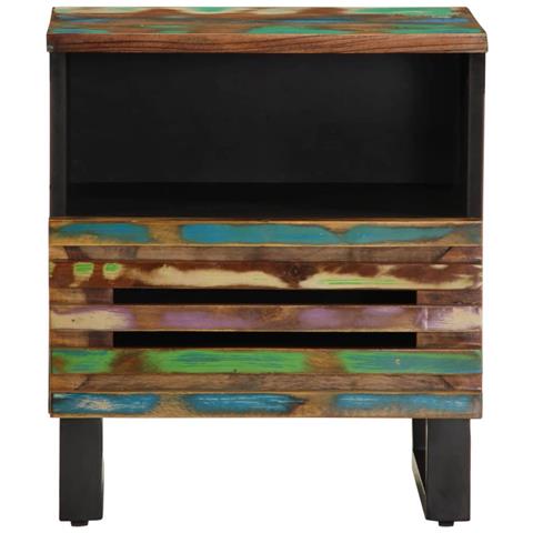 Comodino 40x34x46 cm in Legno Massello di Recupero - Foto 2