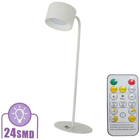 Lampada Scrivania 24 Led Smd Ricaricabile Usb Da Tavolo Telecomando Dimmerabile - Foto 1