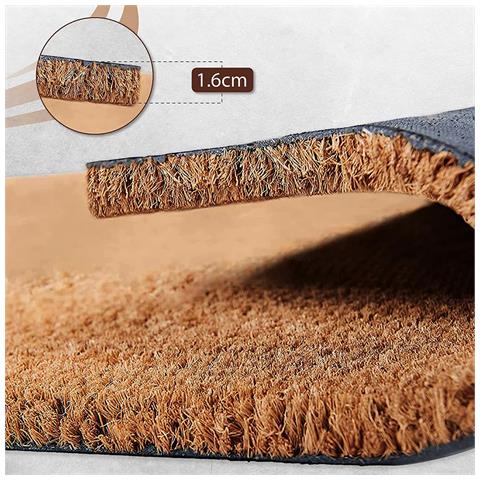 Zerbino Ingresso In Fibra Di Cocco,tappeto Da Esterno Interno Con Superficie Antiscivolo,design Minimalista P40xl60xh1,5cm (ref804698) - Foto 2