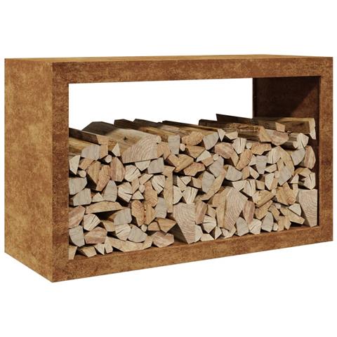 Rastrelliera Per Legna 100x40x60 Cm In Acciaio Corten - Foto 11
