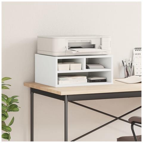 Supporto Per Stampante Bianco 49x40x22,5 Cm Legno Multistrato - Foto 3