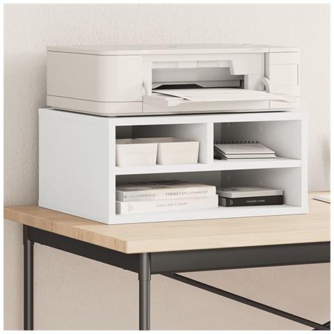 Supporto Per Stampante Bianco 49x40x22,5 Cm Legno Multistrato - Foto 1