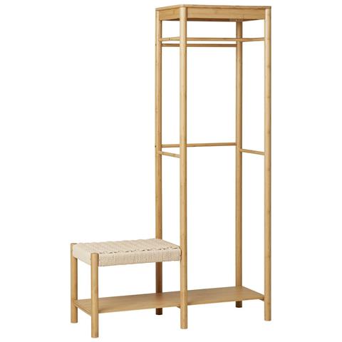 Mobile Ingresso Ember - Marrone - Bamboo - 36x95x165 Cm - Foto 2