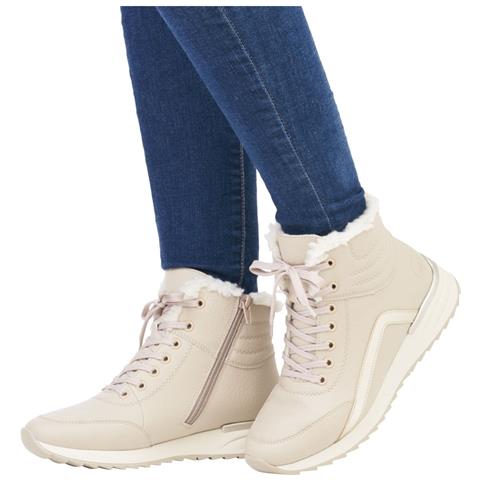 Beige Casual Closed Ladies Mid Height Boots Stivaletti Pelle Sintetica Scarpe Donna Beige Eu 38, X8004-60 - Foto 2