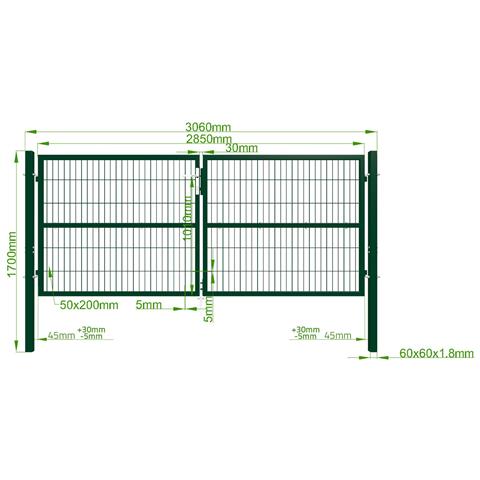 Cancello In Rete Razo 3m H.120cm + Cancello Razo 1m H.120cm Verde - Foto 2