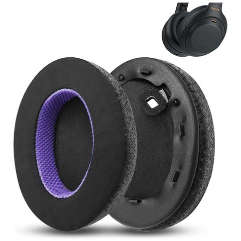 Cuscinetti Auricolari Di Ricambio Per Cuffie Sony Wh-1000xm4 - Nero/viola - Foto 1
