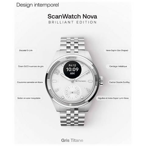 Orologio Connesso Scanwatch Nova Brilliant Edition Con Health Tracker 39 Mm, Grigio - Foto 5