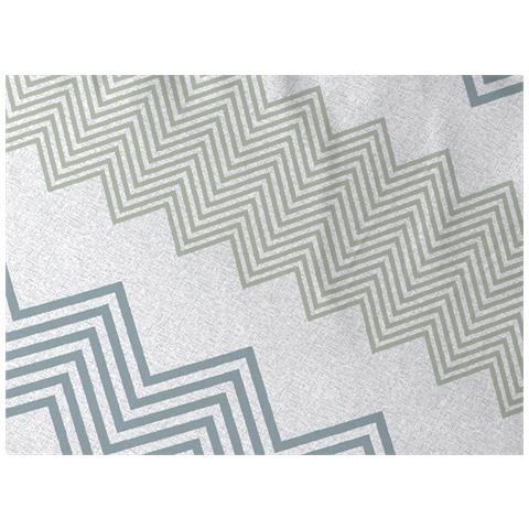 Completo Lenzuola Letto In 100% Cotone Made Italy Disegno Zig Zag Matrimoniale Verde - Foto 2