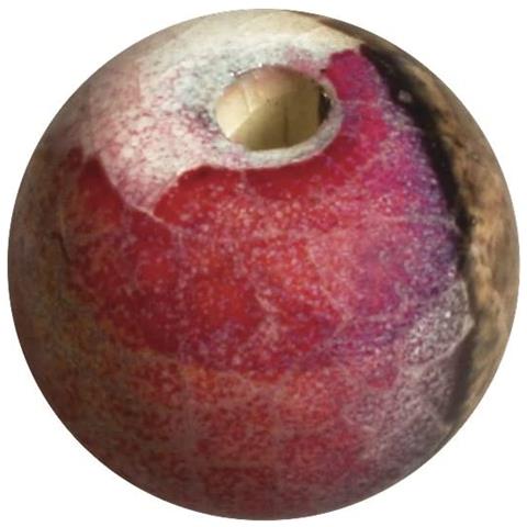 Perla Decorativa In Ceramica Ø2cm - Foro Ø4mm - Colore Rosso Mattone - Foto 1
