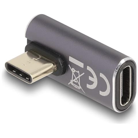 USB Adattatore 40 Gbps USB Type-C PD 3.0 100 W maschio per femmina con angolazione di rotazione sinistra / destra 8K 60 Hz metallo - Foto 1
