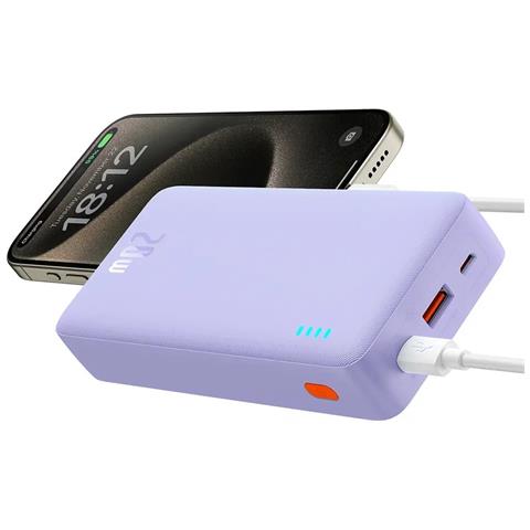 Batteria Supplementare Esterna 20000mah 20w, 1 Porta Usb-a, 1 Posta Usb-c Violet - Foto 2