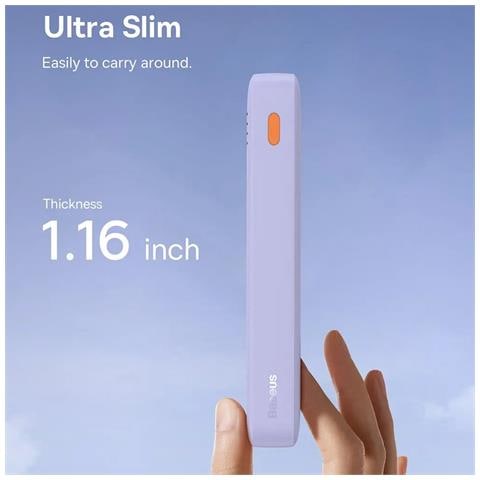 Batteria Supplementare Esterna 20000mah 20w, 1 Porta Usb-a, 1 Posta Usb-c Violet - Foto 4
