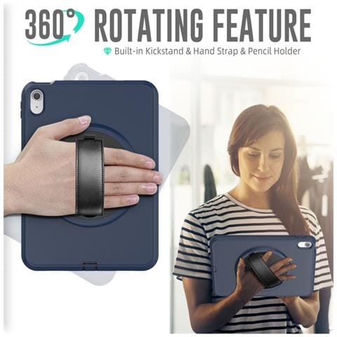 Custodia Resistente Per Ipad 10.2 2019/2020/2021 - Protezione Anticaduta Blu Profondo - Foto 2