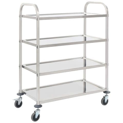 Carrello Da Cucina A 4 Livelli 107x55x125 Cm In Acciaio Inox - Foto 2