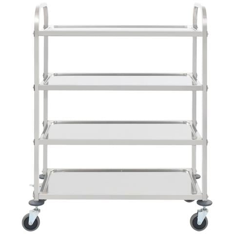Carrello Da Cucina A 4 Livelli 107x55x125 Cm In Acciaio Inox - Foto 1