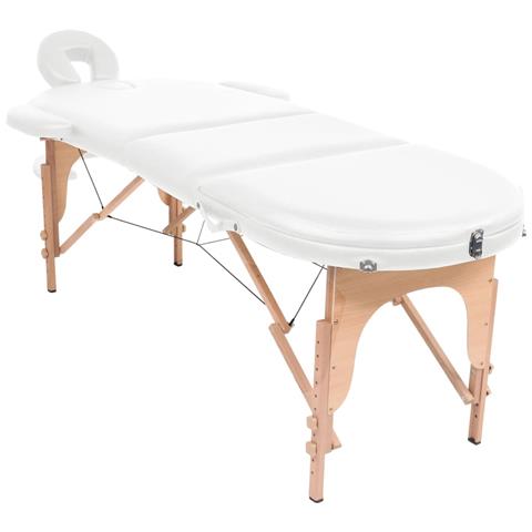 Lusso Casadino -  Lettino Da Massaggio Spessore 4 Cm Con 2 Supporti Ovale Bianco - Foto 1