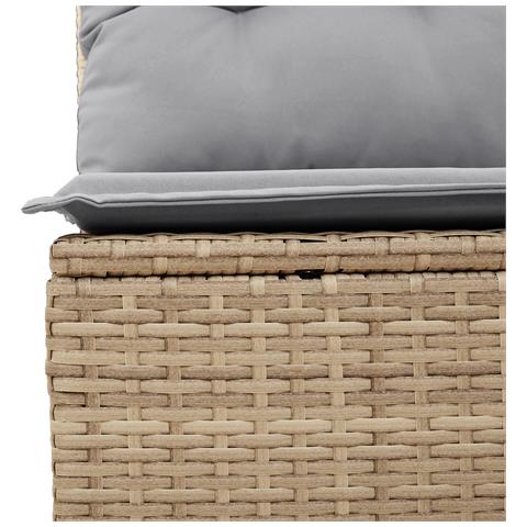 Set di Divani per Giardino da 11 Pezzi con Cuscini Beige Polyrattan Acacia, Set da Pranzo per Giardino da 3 Pezzi con Cuscini Beige Polyrattan Acacia - Foto 8