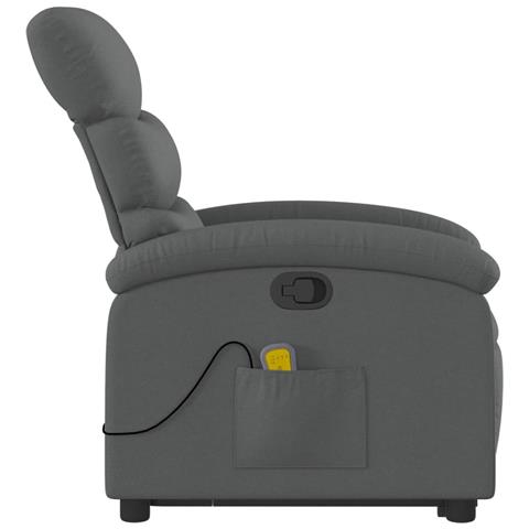 Poltrona Alzapersona Massaggi Reclinabile Grigio Scuro Tessuto - Foto 9