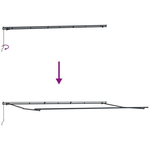 Tenda Retrattile Manuale Rossa 600x350 cm, Tessuto per Sostituzione Tenda  per Telaio 6x3,5 m Rossa - Foto 9