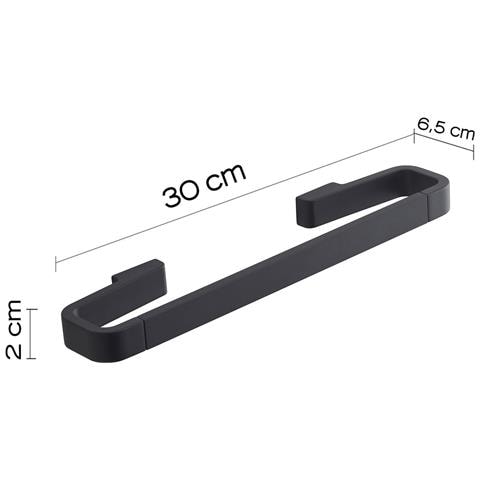 Portasalviette 35 Cm Da Muro In Ottone E Cromall A821-30 Serie Samoa Nero Matt - Foto 2